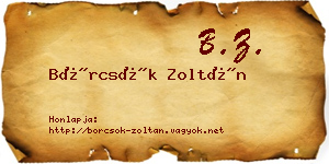 Börcsök Zoltán névjegykártya